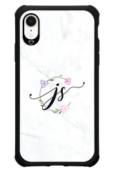 JS Monogram White - Apple iPhone XR