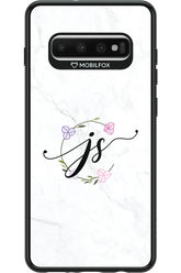 JS Monogram White - Samsung Galaxy S10+