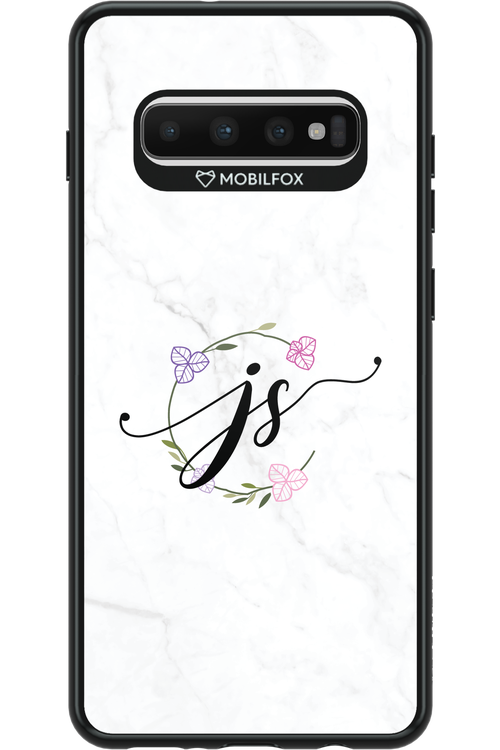 JS Monogram White - Samsung Galaxy S10+