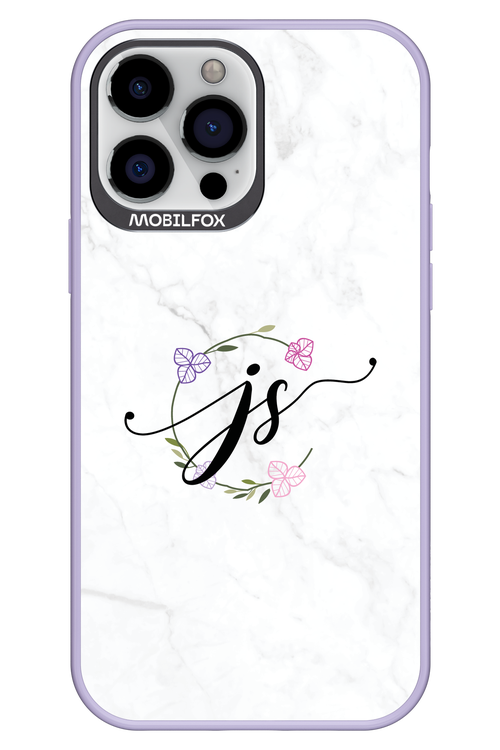 JS Monogram White - Apple iPhone 13 Pro Max