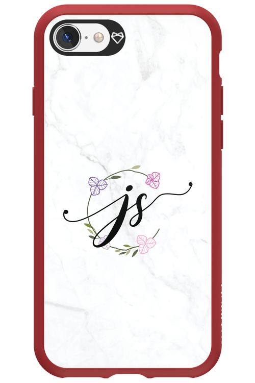 JS Monogram White - Apple iPhone SE 2022