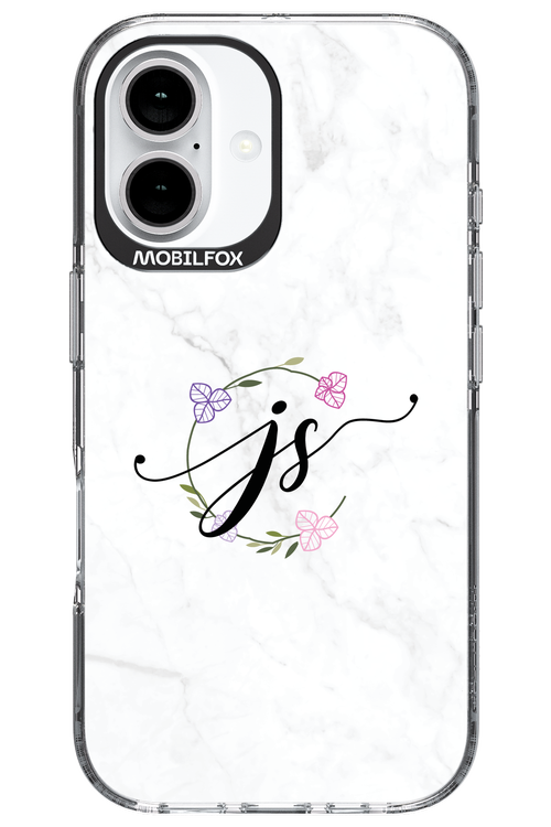 JS Monogram White - Apple iPhone 16