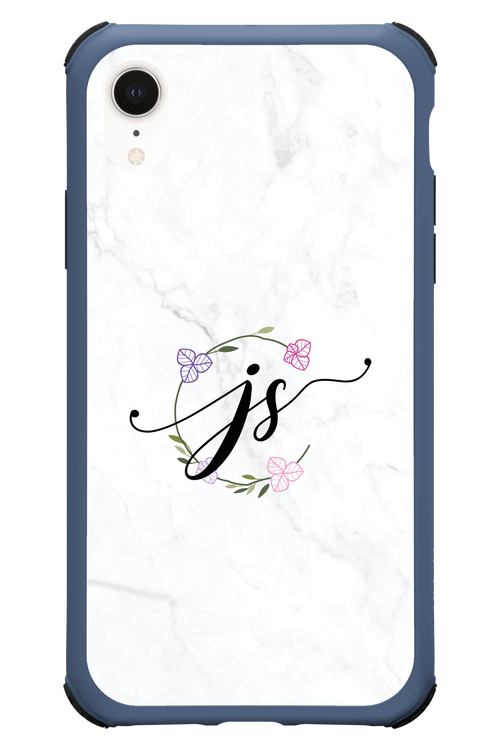 JS Monogram White - Apple iPhone XR