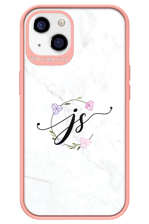 JS Monogram White - Apple iPhone 13