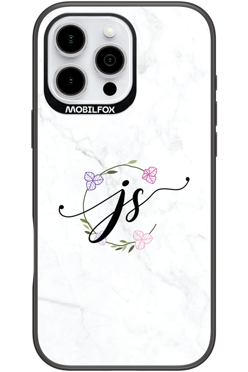 JS Monogram White - Apple iPhone 16 Pro Max