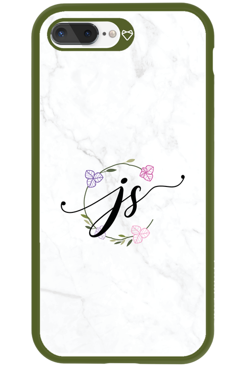 JS Monogram White - Apple iPhone 8 Plus