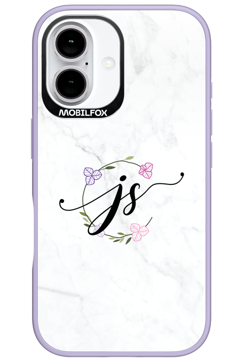 JS Monogram White - Apple iPhone 16
