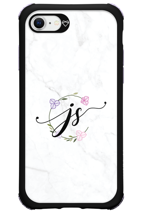 JS Monogram White - Apple iPhone SE 2020