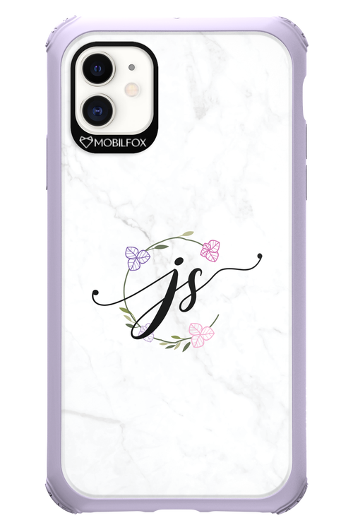 JS Monogram White - Apple iPhone 11