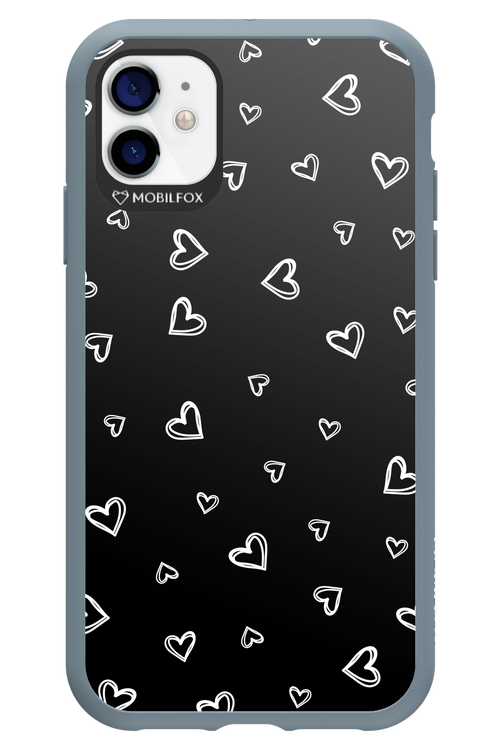 Monochrome Hearts 2.0 - Apple iPhone 11