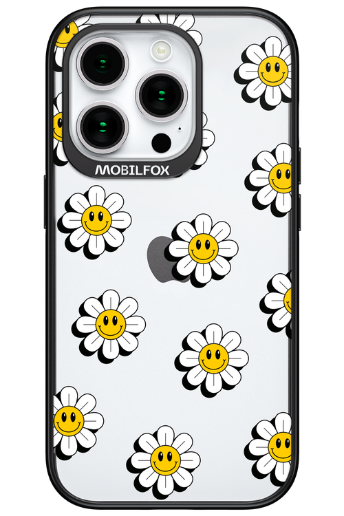 Smiley Flowers Transparent - Apple iPhone 15 Pro