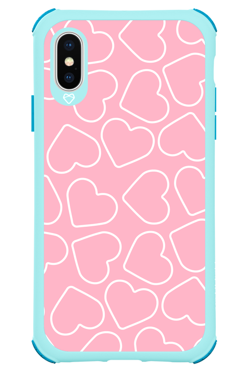 Line Heart Pink - Apple iPhone XS