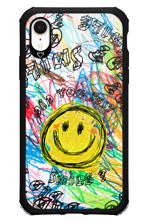 Crayon Smiley Colorful - Apple iPhone XR