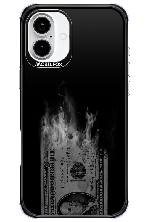 Money Burn B&W - Apple iPhone 16 Plus