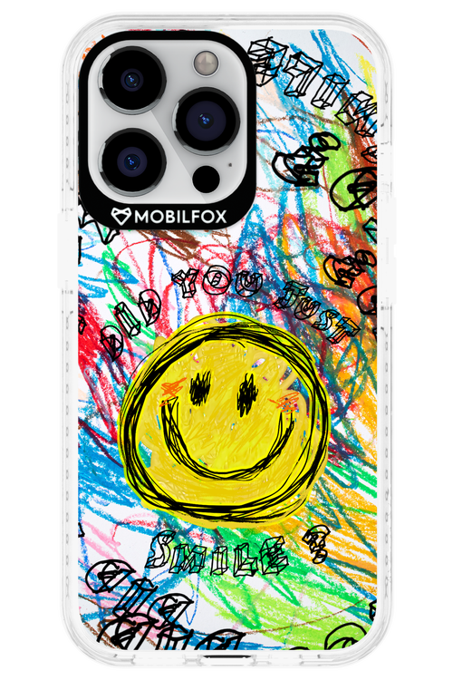 Crayon Smiley Colorful - Apple iPhone 13 Pro