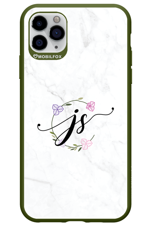 JS Monogram White - Apple iPhone 11 Pro Max