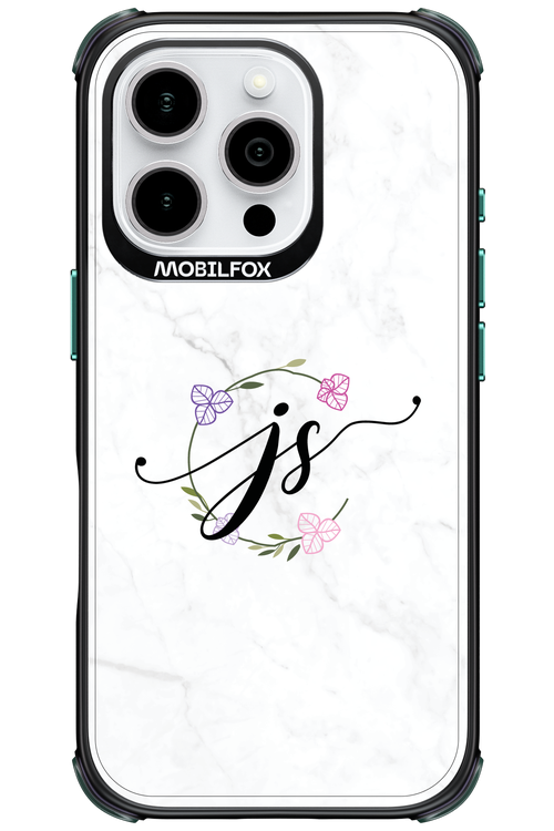 JS Monogram White - Apple iPhone 16 Pro