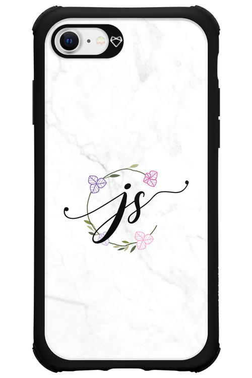 JS Monogram White - Apple iPhone 8