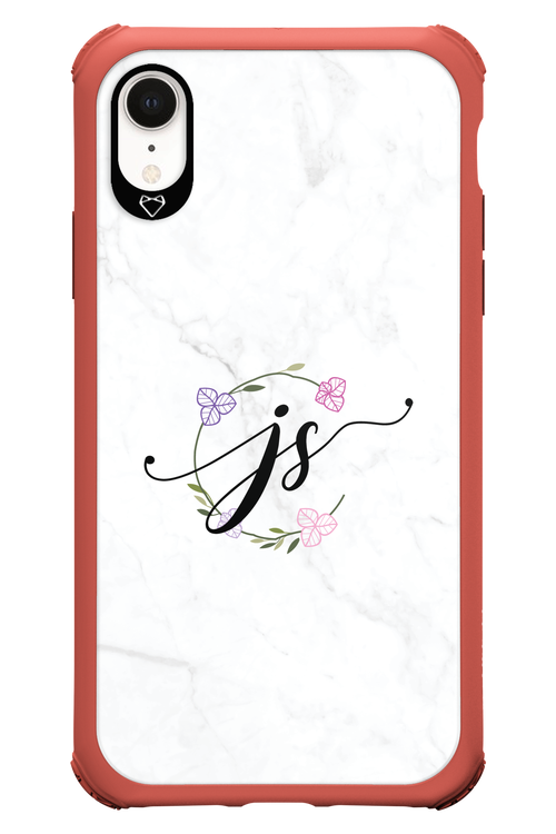 JS Monogram White - Apple iPhone XR