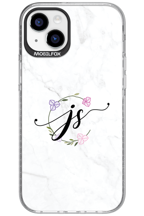 JS Monogram White - Apple iPhone 15 Plus