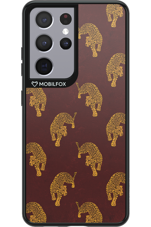 Burgundy Leopard Pattern - Samsung Galaxy S21 Ultra