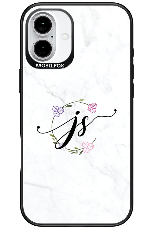 JS Monogram White - Apple iPhone 16 Plus