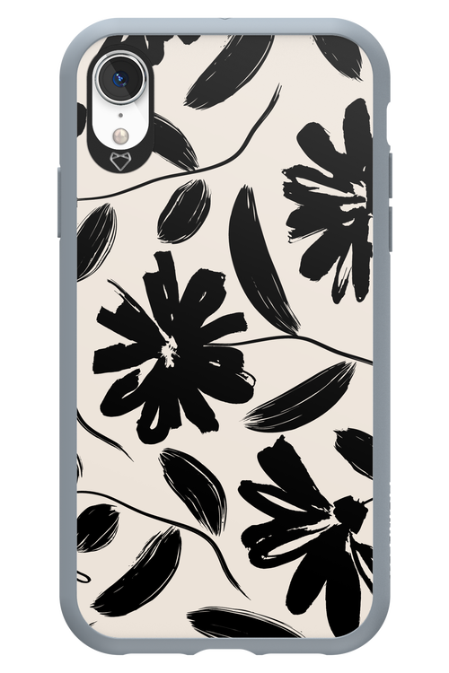 Monochrome Flowerss - Apple iPhone XR