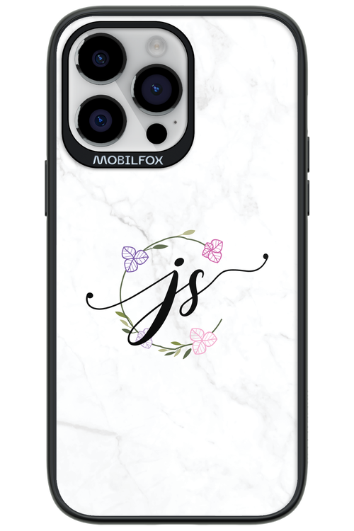 JS Monogram White - Apple iPhone 14 Pro Max