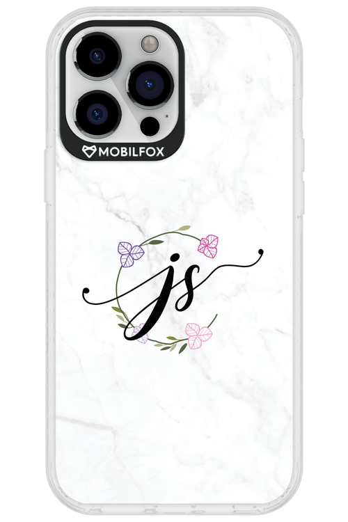 JS Monogram White - Apple iPhone 13 Pro Max