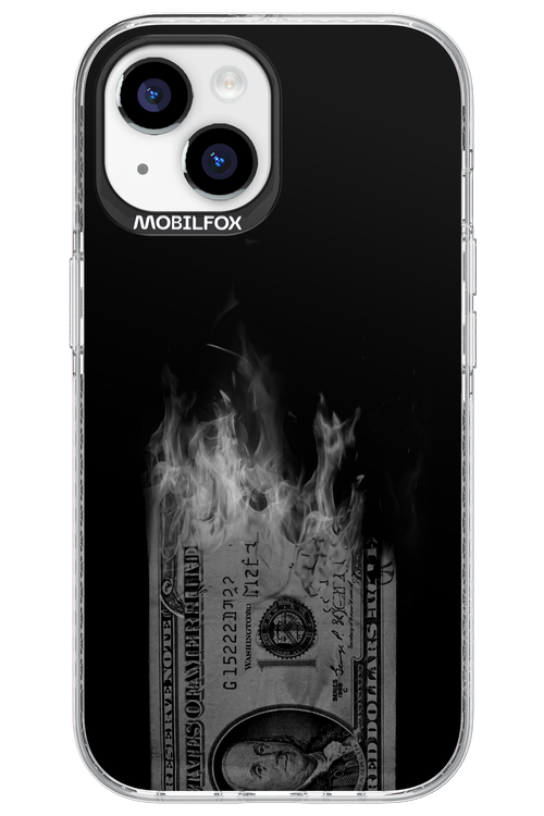 Money Burn B&W - Apple iPhone 15