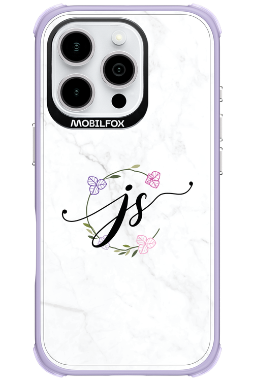 JS Monogram White - Apple iPhone 16 Pro