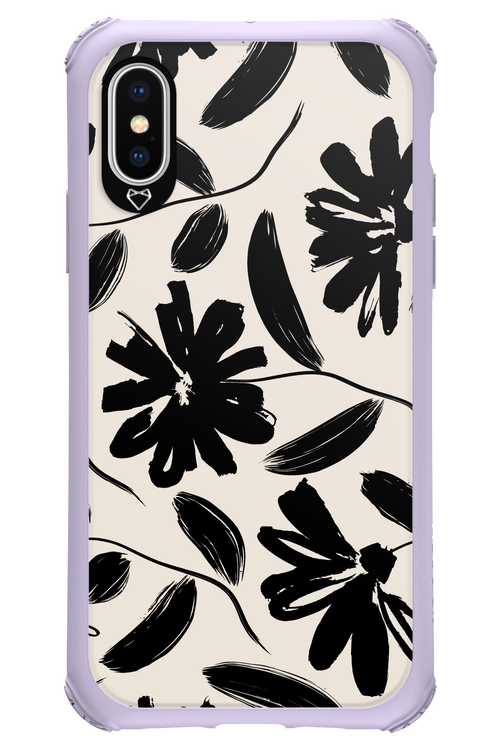 Monochrome Flowerss 2.0 - Apple iPhone X