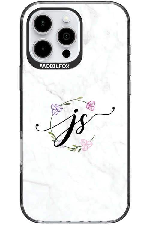 JS Monogram White - Apple iPhone 16 Pro Max