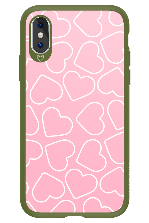 Line Heart Pink - Apple iPhone XS