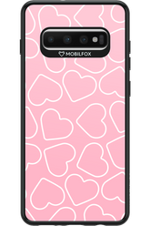 Line Heart Pink - Samsung Galaxy S10+