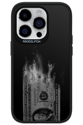 Money Burn B&W - Apple iPhone 14 Pro