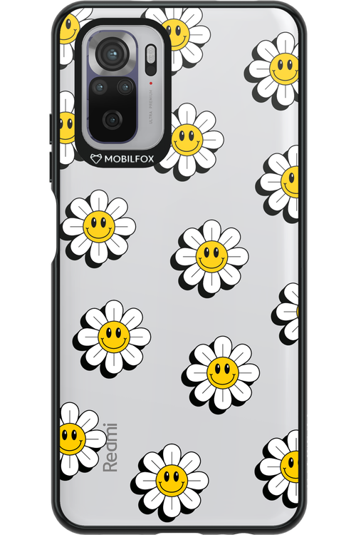 Smiley Flowers Transparent - Xiaomi Redmi Note 10