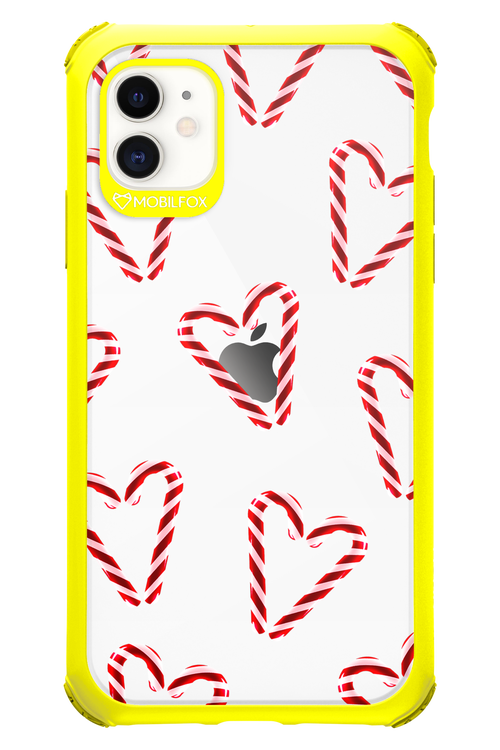 Candy Cane Hearts - Apple iPhone 11