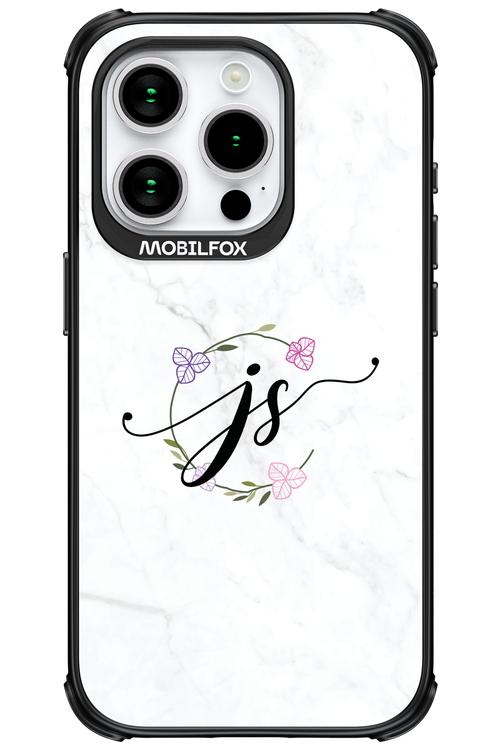 JS Monogram White - Apple iPhone 15 Pro