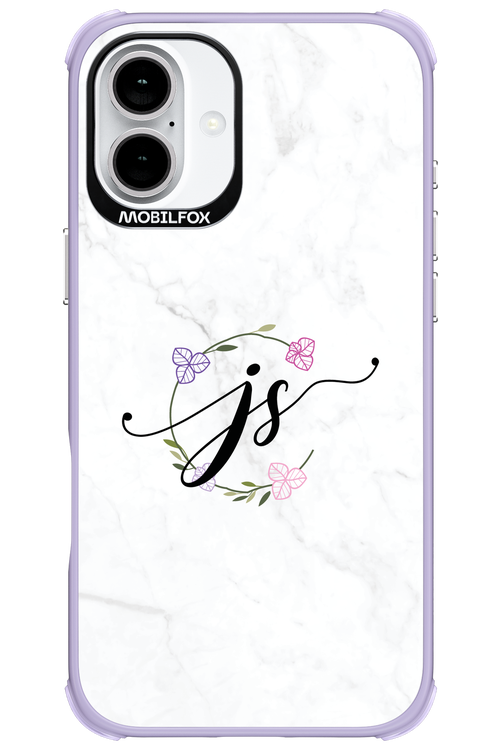 JS Monogram White - Apple iPhone 16 Plus