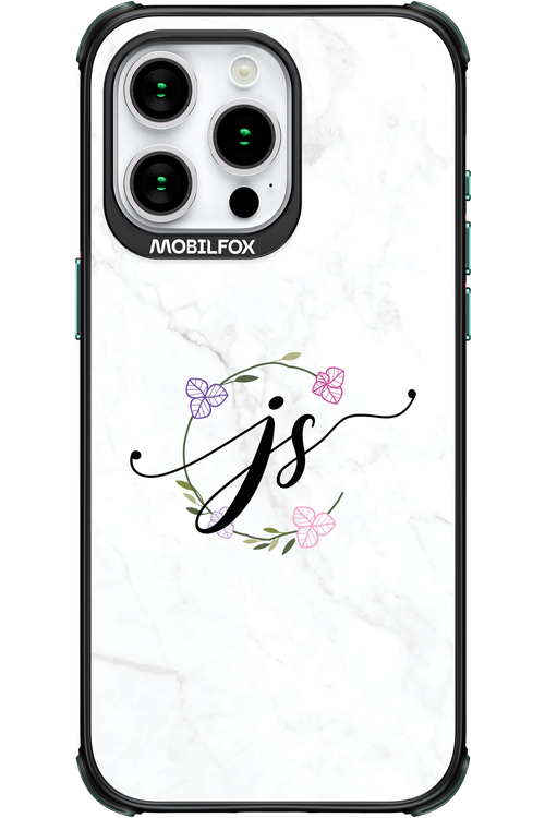 JS Monogram White - Apple iPhone 15 Pro Max