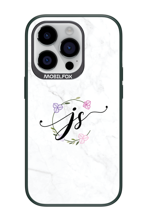 JS Monogram White - Apple iPhone 14 Pro