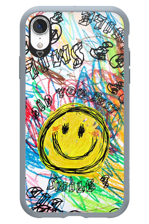 Crayon Smiley Colorful - Apple iPhone XR