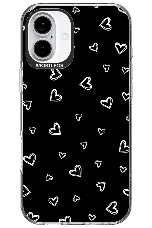 Monochrome Hearts - Apple iPhone 16 Plus