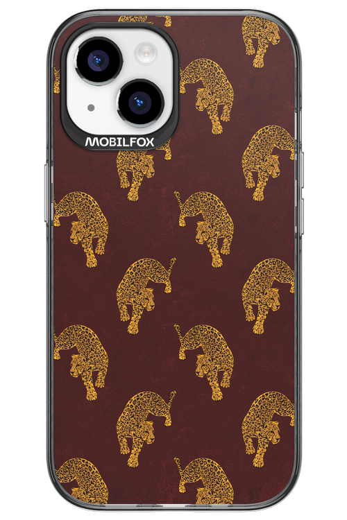 Burgundy Leopard Pattern - Apple iPhone 15