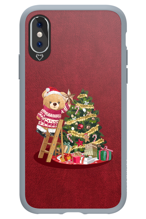 Christmas Bear (Burgundy) - Apple iPhone X
