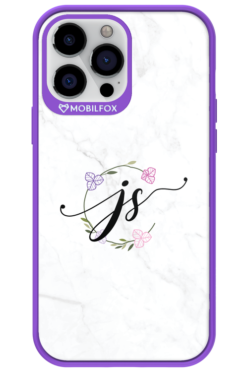 JS Monogram White - Apple iPhone 13 Pro Max