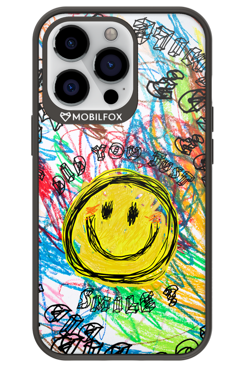 Crayon Smiley Colorful - Apple iPhone 13 Pro