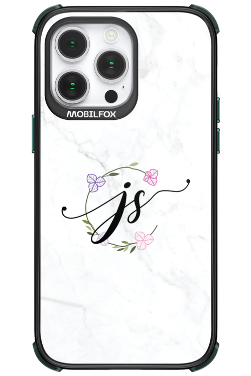 JS Monogram White - Apple iPhone 14 Pro Max