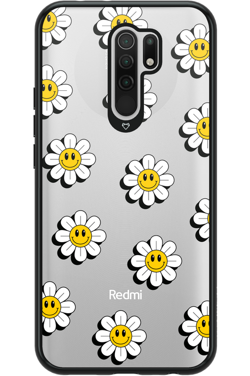 Smiley Flowers Transparent - Xiaomi Redmi 9